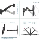 NB F150 állítható magasságú forgatható asztali monitor tartó (17"-35") 43  cm - 89 cm közötti képátlóhoz