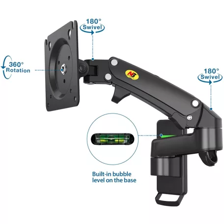 NB F150 állítható magasságú forgatható asztali monitor tartó (17"-35") 43  cm - 89 cm közötti képátlóhoz