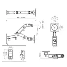 NB F150 állítható magasságú forgatható asztali monitor tartó (17"-35") 43  cm - 89 cm közötti képátlóhoz