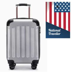   National Traveller keményfalú kerekes kabinbőrönd - 55 x 22 x 35 cm - minden légitársasághoz - szürke