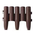 5 db -os műanyag ágyásszegély készlet barna színben