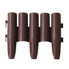 5 db -os műanyag ágyásszegély készlet barna színben
