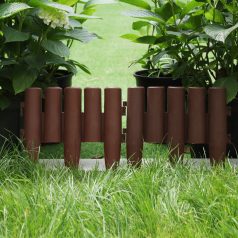5 db -os műanyag ágyásszegély készlet barna színben