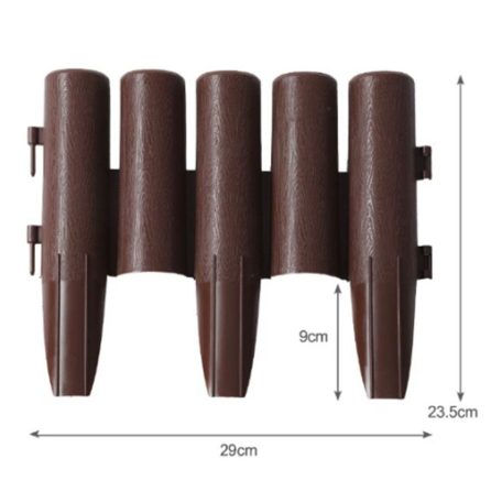 5 db -os műanyag ágyásszegély készlet barna színben