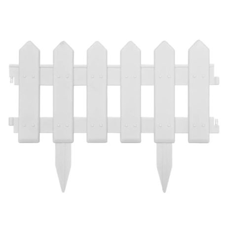 5 db -os műanyag ágyásszegély készlet fehér színben