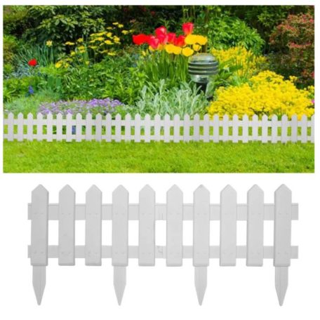 5 db -os műanyag ágyásszegély készlet fehér színben