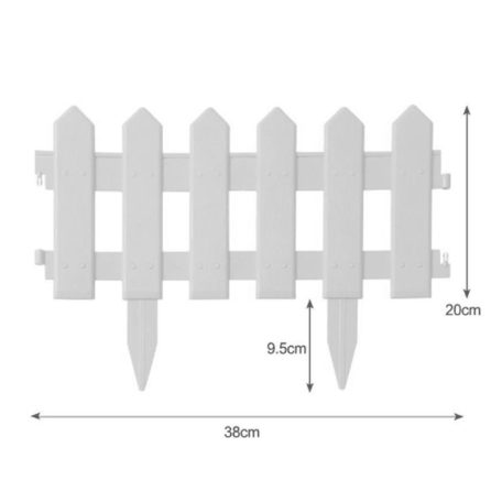 5 db -os műanyag ágyásszegély készlet fehér színben