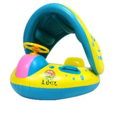   Felfújható úszógumi gyerekeknek napellenzővel – summer sea mintával - 80 cm