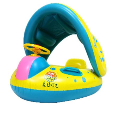 Felfújható úszógumi gyerekeknek napellenzővel – summer sea mintával - 80 cm