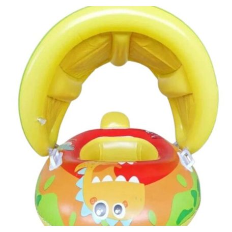 Felfújható úszógumi gyerekeknek napellenzővel – dinoszauruszos mintával - 70 cm