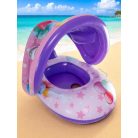 Felfújható úszógumi gyerekeknek napellenzővel – állatos mintával - 70 cm