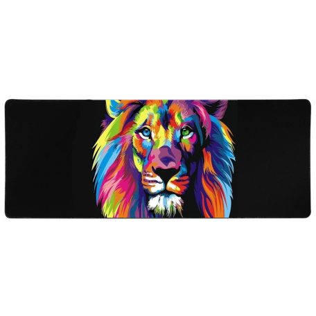 LED-es háttérvilágítású nagyméretű egérpad 80 x 30 cm - színes oroszlán mintával