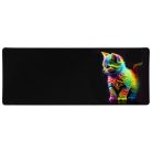 LED-es háttérvilágítású nagyméretű egérpad 80 x 30 cm - színes cica mintával