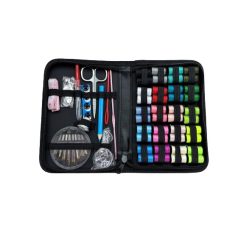 128 részes varrókészlet praktikus fekete tartóban