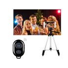 4az1-ben állítható távirányítós tripod telefonokhoz, tabletekhez, fényképezőkhöz és webkamerákhoz