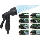 45 méteres csavarodásmentes locsolócső locsolófejjel fekete színben