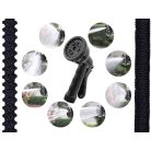 45 méteres csavarodásmentes locsolócső locsolófejjel fekete színben