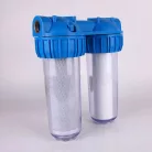 Dupla vízszűrő mosható szűrőbetétekkel, 3/4"
