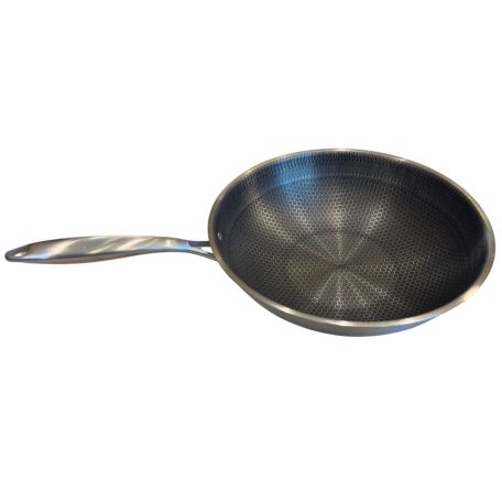 34 cm - Prémium Masters Wok serpenyő - rozsdamentes acél serpenyő speciális letapadásgátlós bevonattal