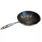 34 cm - Prémium Masters Wok serpenyő - rozsdamentes acél serpenyő speciális letapadásgátlós bevonattal