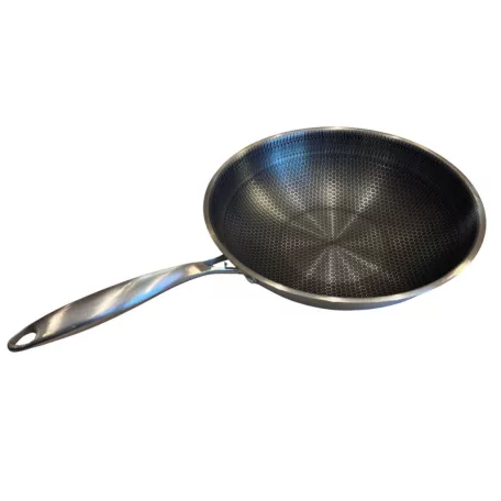 34 cm - Prémium Masters Wok serpenyő - rozsdamentes acél serpenyő speciális letapadásgátlós bevonattal