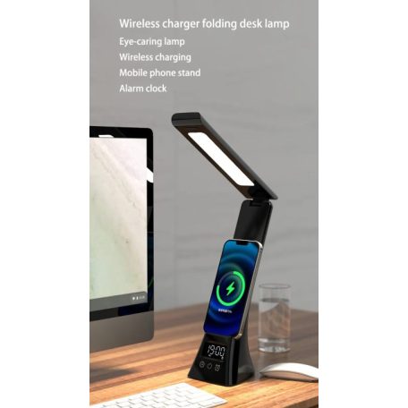 3az1-ben asztali lámpa, telefontöltő és óra - 15 W