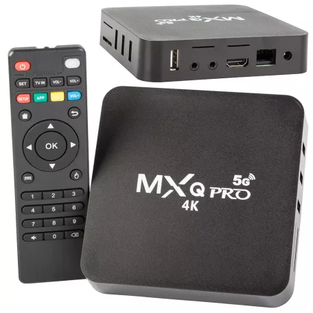 Smart TV BOX multimédia lejátszó távirányítóval - android, 4k 