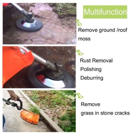 Térkő tisztító, gyomeltávolító kefe fűkaszához - 8"