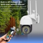 Kültéri Wi-Fi-s vízálló biztonsági kamera automatikus mozgáskövetéssel