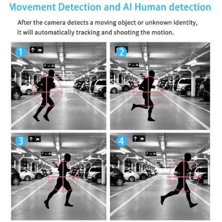 Kültéri Wi-Fi-s vízálló biztonsági kamera automatikus mozgáskövetéssel
