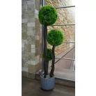 3 gömbös műpuszpáng (buxus) cserépben - 80 cm x 25 cm