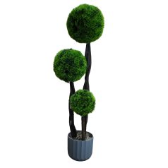 3 gömbös műpuszpáng (buxus) cserépben - 80 cm x 25 cm