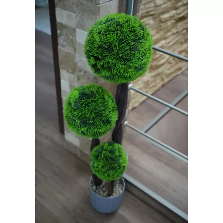 3 gömbös műpuszpáng (buxus) cserépben - 80 cm x 25 cm