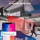 Napelemes 5 MP kültéri vízálló (Wi-Fi), forgatható biztonsági kamera automatikus követő funkcióval - 8X zoom