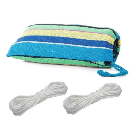 2 személyes függőágy erős anyagból - kék, sárga, zöld színben - 280 cm x 150 cm