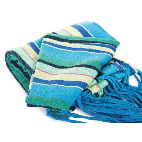 2 személyes függőágy erős anyagból - kék, sárga, zöld színben - 280 cm x 150 cm