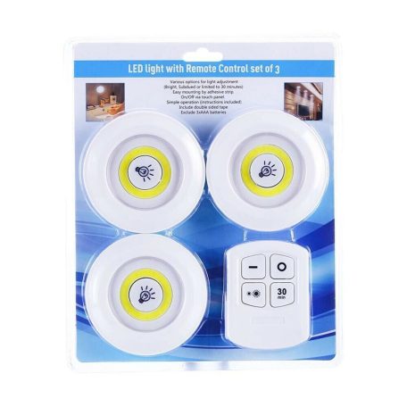 Öntapadós 3 lámpás szett - távirányítóval
