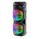 Nagy méretű hordozható party hangfal 2 mikrofonnal és fényekkel - 1000 W PMPO
