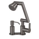 Egykaros állítható csaptelep mosogatószer adagolóval - matt