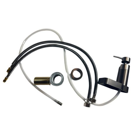 Egykaros állítható csaptelep mosogatószer adagolóval - matt