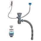 Detroit elegáns rozsdamentes acél multifunkcionális konyhai mosogató dupla csappal, pohármosóval, LED kijelzővel, vágódeszkával - 75 cm x 45 cm