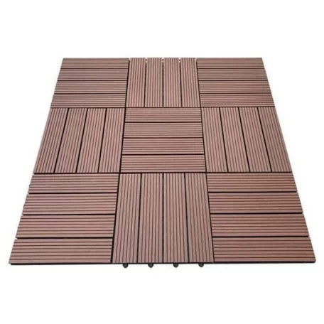 Nevada modern barna WPC 3D padló panel, burkoló lap (30 cm x 30 cm)