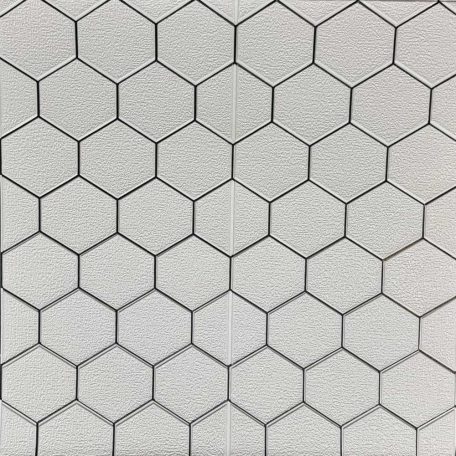 Austin fehér hexagon (méhsejt) mintás 3D fali panel (67×67 cm) – öntapadós