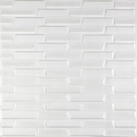 Chicago fehér téglás 3D fali panel (70x77cm) - öntapadós