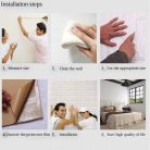 Chicago fehér téglás 3D fali panel (70x77cm) - öntapadós