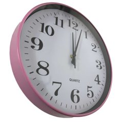   30 cm-es stílusos kör alakú fehér hátterű fali óra jól látható számlappal