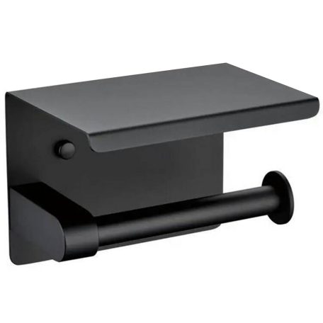 WC-papír tartó telefontartóval fekete színben