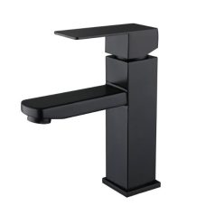 Egykaros fekete mosdó csaptelep