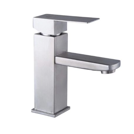 Egykaros ezüst színű mosdó csaptelep