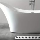 50 cm-es rozsdamentes acél padlólefolyó - króm